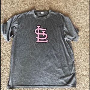 St Louis Cardinals Dryfit Giveaway T-shirt Pink Stl Brest cancer